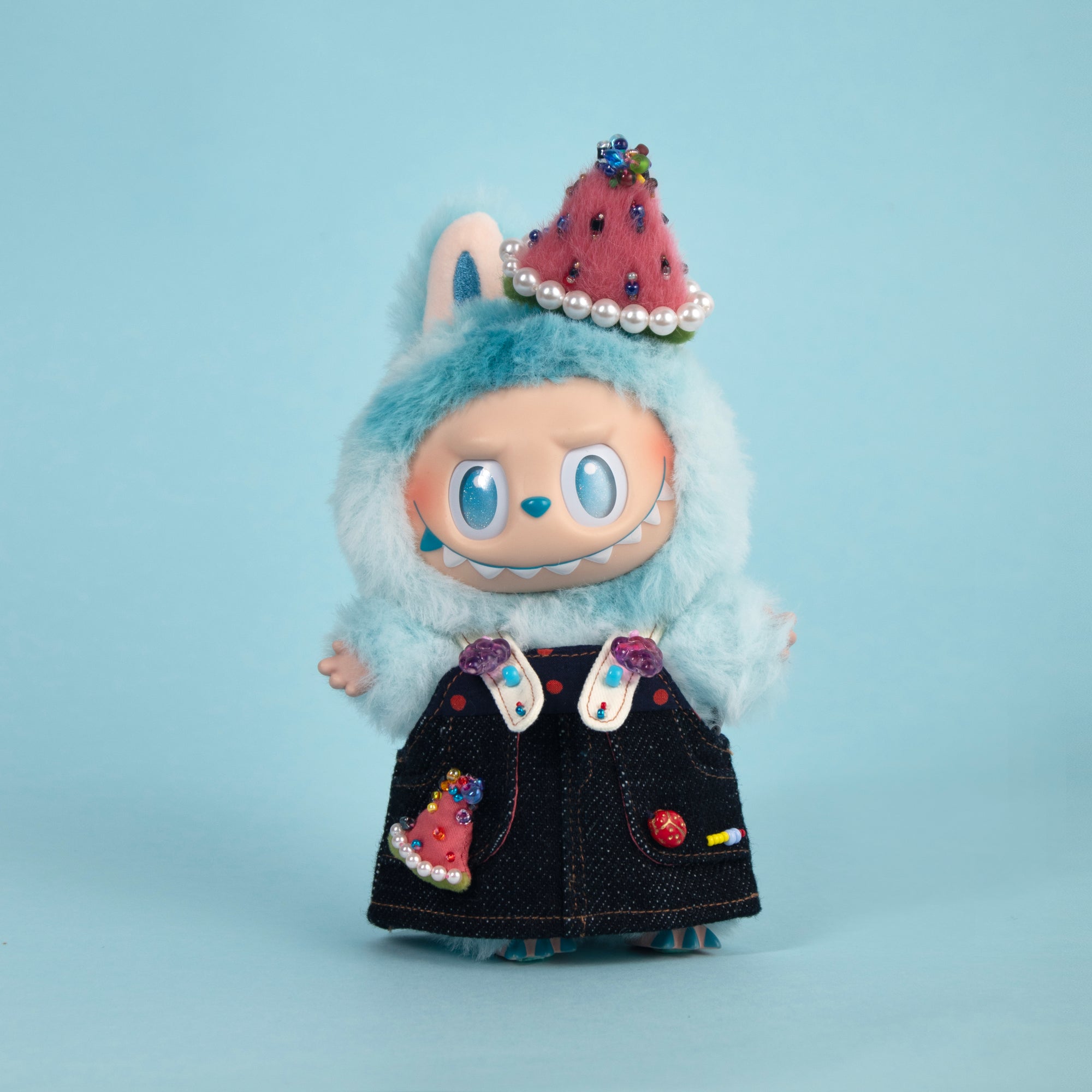 Black Watermelon Suspenders Dress Set